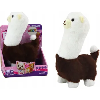 plyšák Interaktivní Zvířátko Lama Alpaka Chodí Hra Hnědá 23 cm