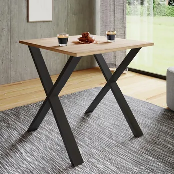 Jídelní stůl VCM Jídelní stůl Xona 80x80 X-nohy, dub sonoma 487865