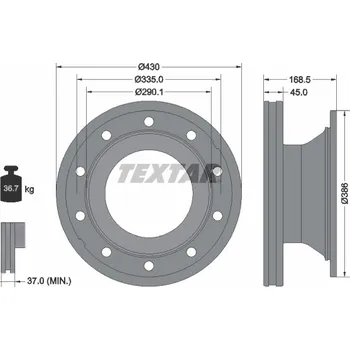 Autodíl Brzdový kotouč Schmitz, SCB9010/9 průměr 430MM Jurid 569267J