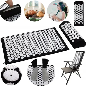 Akupresurní podložka Sada akupresurní podložka šedá s polštářkem 67 x 42 cm