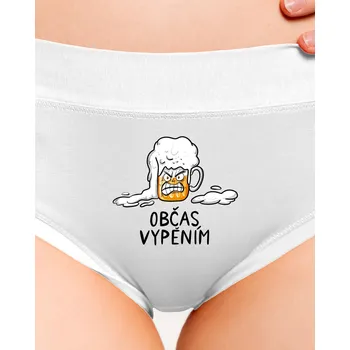 Souprava dámského spodního prádla Bastard Občas vypěním dámské kalhotky White