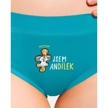 Souprava dámského spodního prádla Bastard Jsem andílek dámské kalhotky Turquoise