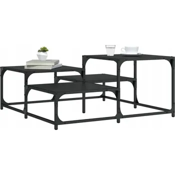 Konferenční stolek Konferenční stolek, černý, 87,5x87,5x40 cm, dřevotříska