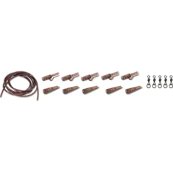 Anaconda sada klipů Safety Lead Clip 360° Flex Ring Swivel Kit Jungle hnědá 5 setů