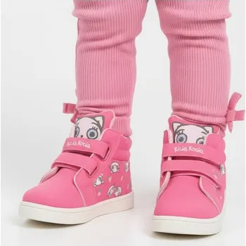 Dívčí tenisky Sinsay - Zateplené vysoké tenisky na suchý zip Kitty Kotty - růžová - 333GW-30X - 333GW-30X-23