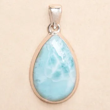Přívěsek Larimar přívěsek stříbro Ag 925 LOT415 2,8 cm, 9 g