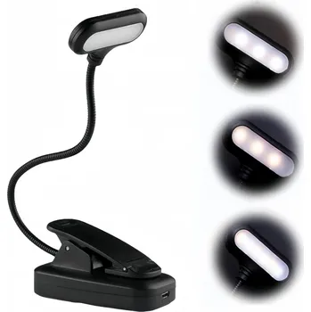 Lampička LAMPKA DO CZYTANIA KSIĄŻEK USB LAMPKA NOČNÍ S KLIPEM ŠETRNÁ K OČÍM 6 LED