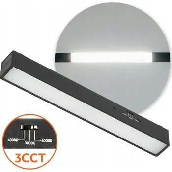 Magnetický lištový reflektor, přisazený, 10W, 3 barvy světla (CCT), černý