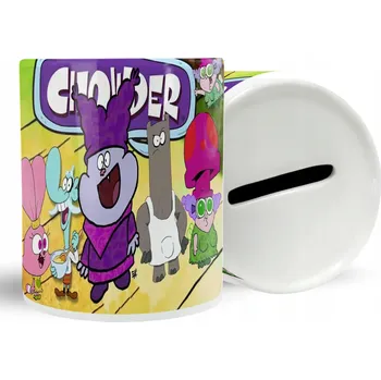 Obraz KERAMICKÁ POKLADNIČKA CHOWDER Z POHÁDKY - NÁPAD NA DÁREK - MNOHO GRAFICKÝCH MOTIVŮ