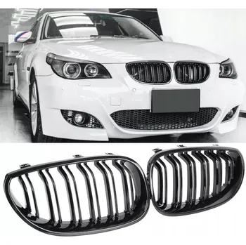 autokoberec MASKA CHLADIČE LEDVINKY ATRAPA pro BMW E60 E61 2003-2010 ČERNÝ LESK M5 LOOK