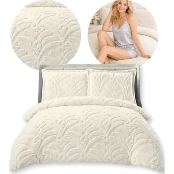 Povlečení SADA POVLEČENÍ MEDVÍDEK 200x220cm + 2x povlak na polštář 70x80 KRÉMOVÁ TEPLÁ