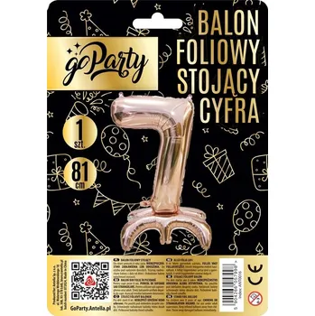 Balónek Fóliový balónek 81 cm - Stojící ČÍSLICE 7 - Růžovo-zlatý - 1 kus GOPARTY