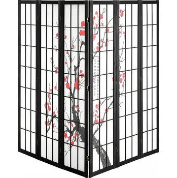 Paraván SucceBuy Paraván do pokoje, 6 dílný, 242x170 cm, japonský, otočný a skládací