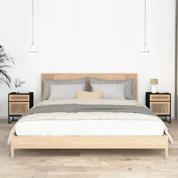 Noční stolek Noční stolky, 2 ks, černé, 40x30x55,5 cm