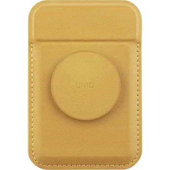 Pouzdro na mobilní telefon UNIQ Flixa magnetická peněženka na karty se stojánkem žlutá/kanárkově žlutá MagSa