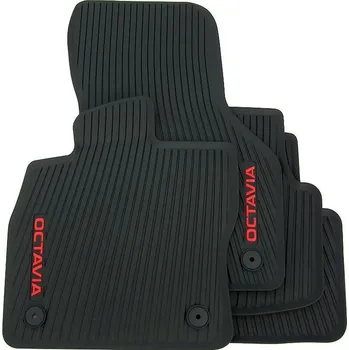 Autodoplněk Gumové autokoberce Škoda Octavia III (2012 - 2020) zvýšený okraj, originál, červený nápis