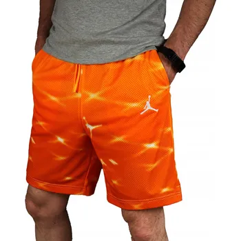 Kraťasy teplákové Nike oranžové před kolena s kapsami, velikost S