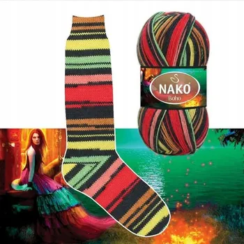 Příze Vlna NAKO BOHO CONCEPT 82231 ponožková