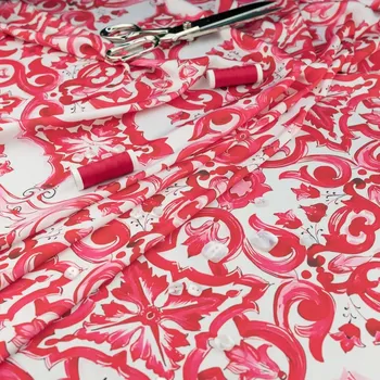 Šifonová hedvábná látka majolica růžová