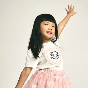 Dívčí tričko Reserved - Tričko Kitty Kotty - krémová - 185HU-01X - 185HU-01X-80