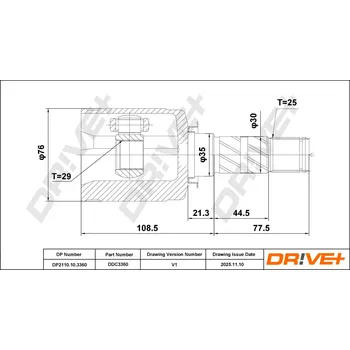 Sada kloubu hnacího hřídele DRIVE+ DP2110.10.3360