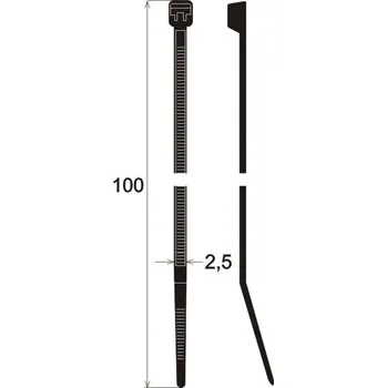 Stahovací páska Stahovací pásky 100 x 2,5 mm