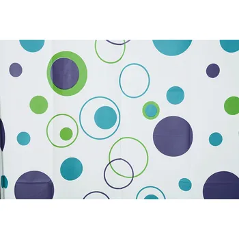 Sprchový závěs HW Logistic s.r.o. Koupelnový závěs kruhy 180 x 180 cm limetkový