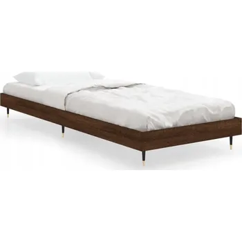 Postel Rám postele hnědý dub 193 x 78 x 20 cm, kovové nohy, lamely překližka