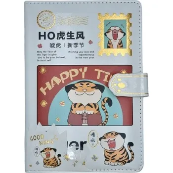 Zápisník Notes/deník s PU koženkovým obalem, na magnet, formát B6, 112 listů. Série LUCKY TIGER