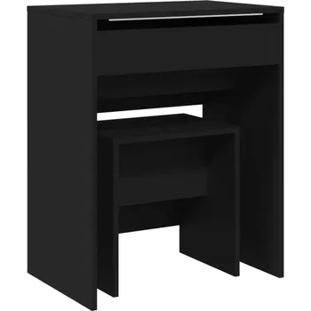 Toaletní stolek Toaletní Stolek se zrcadlem a přihrádkou, materiál dřevotříska, černý, 60x40x