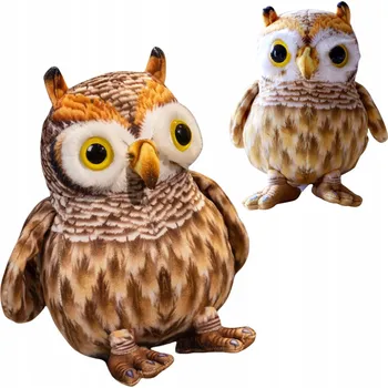 plyšák PLYŠÁK PLYŠOVÝ MAZLÍČEK PŘÍTULNÍČEK HRAČKA REALISTICKÁ SOVA SOVIČKA BÉŽOVÁ 20 cm