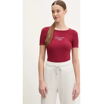 Pánské tričko Tričko Guess SUZANNE V5RP00.KBCO2 burgundské 83X, vel. M