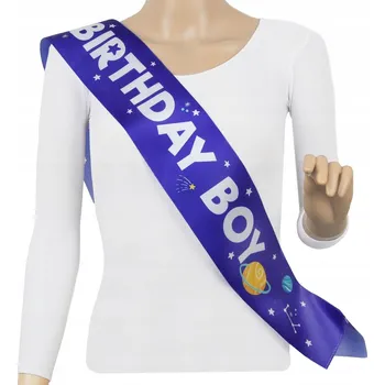 Party dekorace Narozeninová šerpa BIRTHDAY BOY modrá vesmír