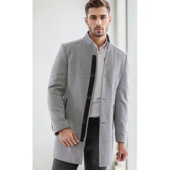 Pánský zimní kabát Pánský kabát Dewberry šedý dewberry černá | bílá | šedá 3518024