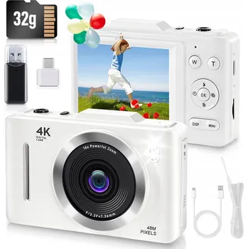 IP kamera Digitální fotoaparát Bedee APARAT CYFROWY 48MP biały