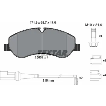Brzdová destička Sada brzdových destiček, kotoučová brzda FORD 2600764