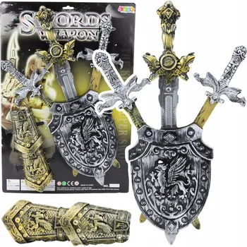 Obraz RYTÍŘSKÁ SADA PRO DĚTI – 3 MEČE + ŠTÍT + CHRÁNIČE