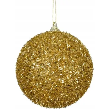 Vánoční dekorace Vánoční Koule vánoční pěnová zlatá s brokátovým zdobením 10cm 1 Ks