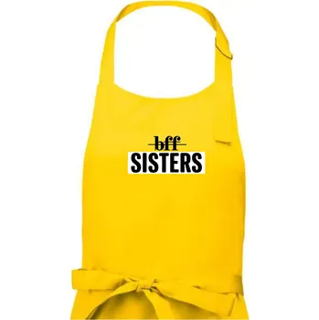 Kuchyňská zástěra BFF - Sisters - Dámská zástěra na vaření - Univerzální velikost ( Žlutá )