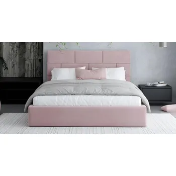 Postel Čalouněná postel PASADENA 180x200 s kovovým roštem RŮŽOVÁ