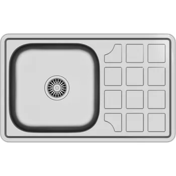 Granitový dřez Jednokomorový dřez Quadron Louis 111 ocel šedý