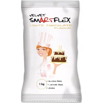 Cukrová hmota na dort dort Smartflex Velvet s příchutí bílé čokolády Bílá 1kg