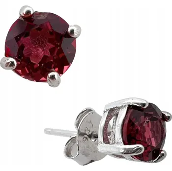 Náušnice DÁMSKÉ STŘÍBRNÉ NÁUŠNICE GRANÁT PŘÍRODNÍ KAMENY PUZETKY RYZOST 925