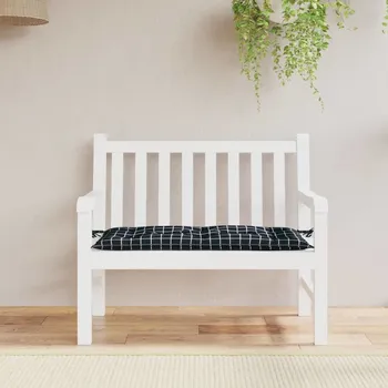 Bytový textil vidaXL Poduška na zahradní lavici 100x50x7 cm oxfordská látka [314939] Barva: Černobílý