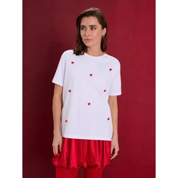 Dámské tričko Sinsay - Bavlněné tričko - bílá - 959GS-00X - 959GS-00X-M