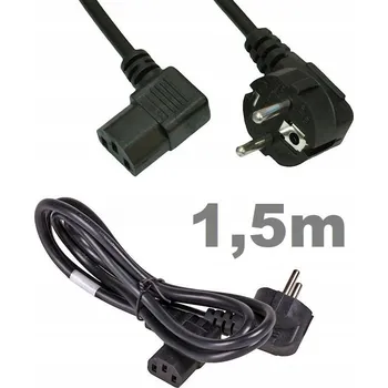 Napájecí kabel Napájecí kabel k PC monitoru 1,5m Úhlový * Kvalitní kabel 1,5 m