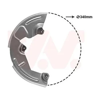 Brzdový kotouč Ochranný plech proti rozstřikování, brzdový kotouč VAN WEZEL 4388371