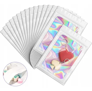 Sáček na potraviny Holografické strunové sáčky 20x30 cm, uzavíratelné, 10 Ks bílé