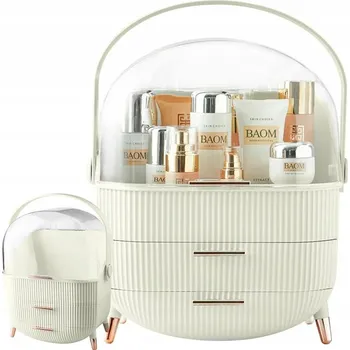 Organizér na kosmetiku ORGANIZÉR NA KOSMETIKU SE ZÁSUVKAMI KUFŘÍK VELKÝ PROSTORNÝ S UCHEM ELEGANTNÍ