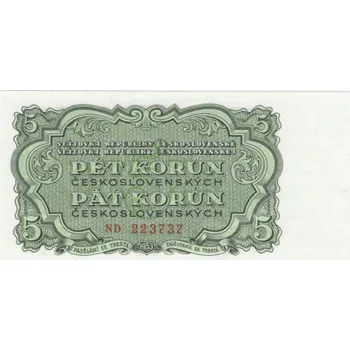 Bankovka ČSR, 5 Kčs, Pi. 80b, N/UNC, 1953, serie ND, 223737